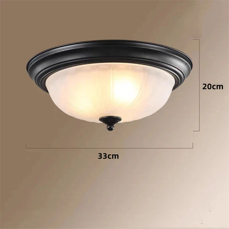 Black Bronze Ceiling Light with Frosted Glass Shade for Bedroom and Kitchen