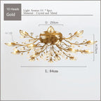 Crystal Ceiling Chandelier LED Fixture Lights for Living Room Bedroom by Samsarah Lighting