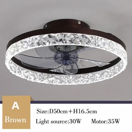 Smart LED Ceiling Fan Lights Remote Control Dimmable Bedroom Decor Indoor Lighting