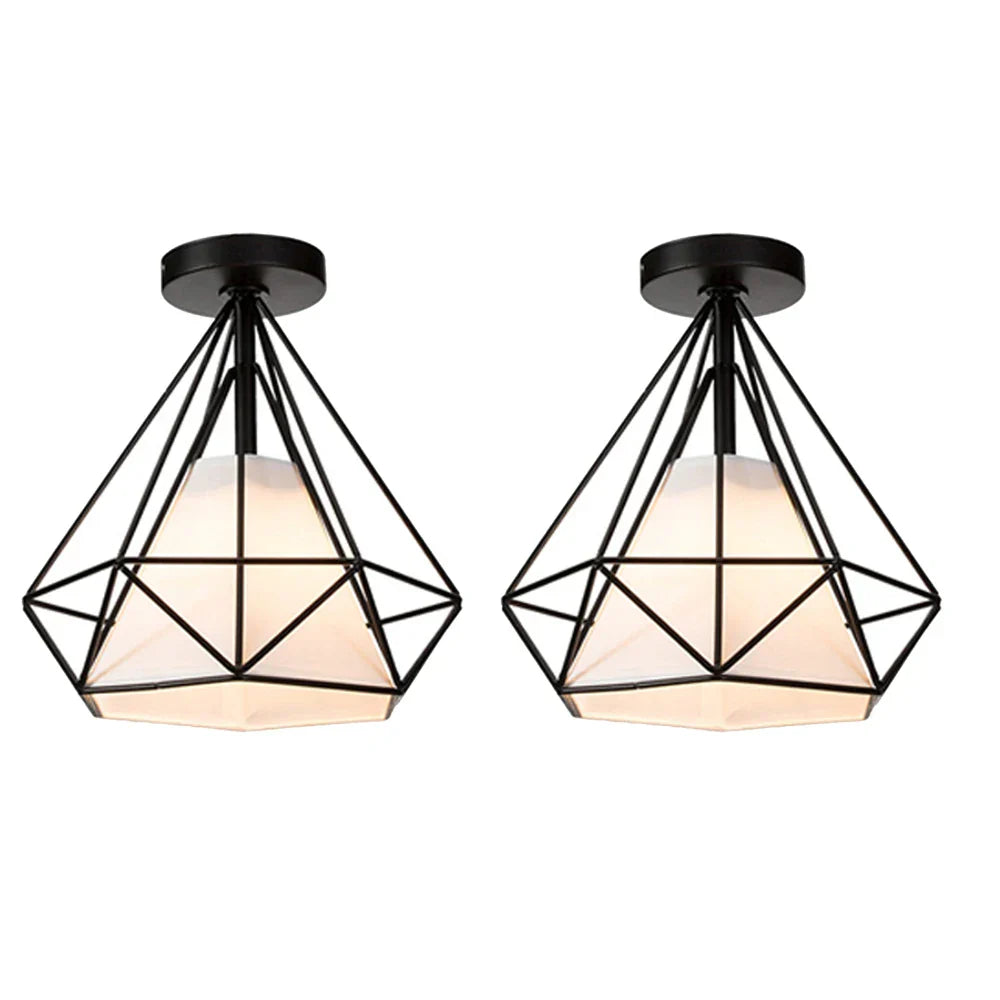 Retro LED Ceiling Light: Industrial Vintage Fixture for Bedroom, Porch, Aisle - E27 Metal Cage