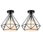 Retro LED Ceiling Light: Industrial Vintage Fixture for Bedroom, Porch, Aisle - E27 Metal Cage