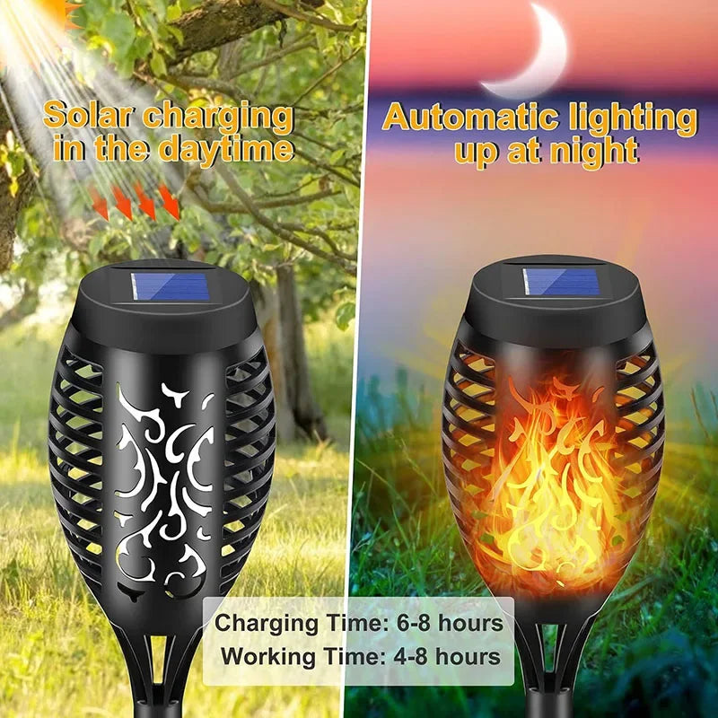 Solar Flame Torch Light for Garden Outdoor Decoration