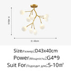 Branch Shape Firefly Ceiling Chandelier G4 Led Lighting Indoor Hanging Lamp