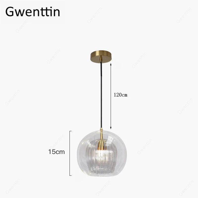 Nordic Glass LED Pendant Light for Modern Kitchen and Living Room