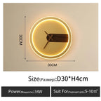 Nordic Wall Lamp Clock Modern Silent Bedroom Decor Lighting