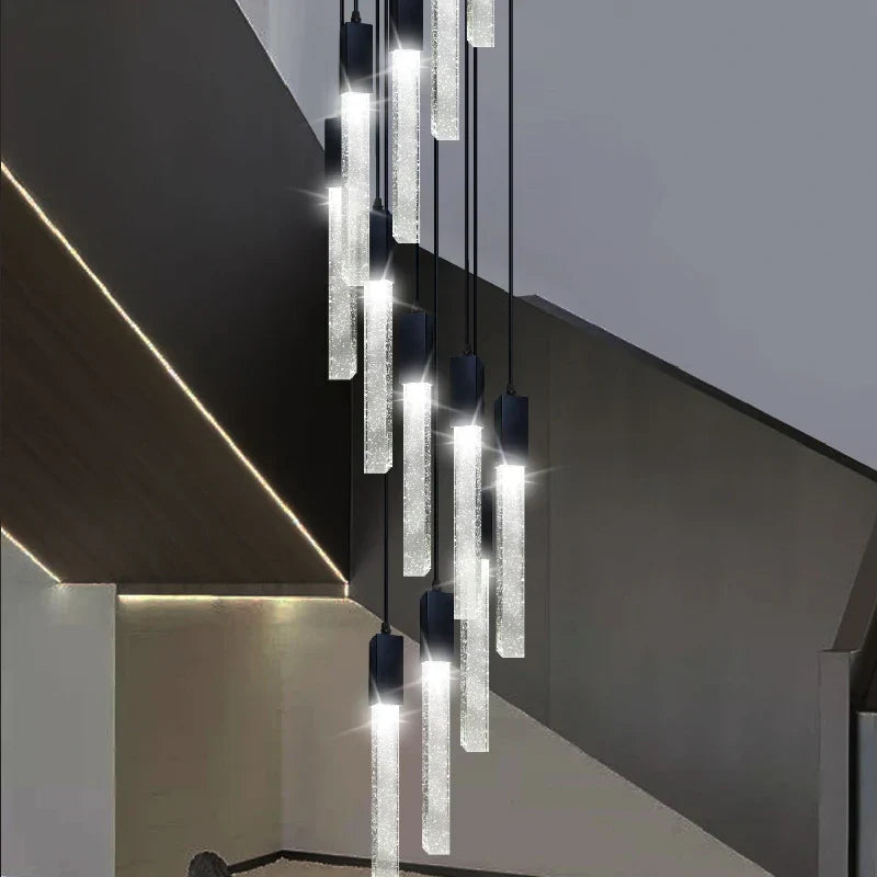 Crystal Bubble Chandelier Pendant Light - Modern Staircase Hanging Fixture
