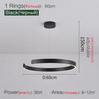 Round Ring LED Chandelier for Dining Room Bedroom Living Room Modern Nordic Decor