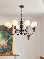 Pearl Black Chandelier: Minimalist High-End Bauhaus Design for Living Room Bedroom Study