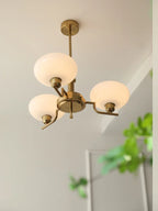Glass Ball Pendant Chandelier LED Lamp for Modern French Bedroom