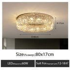 Modern Crystal LED Chandelier Chrome & Gold Ceiling Lamp for Living Room Decor