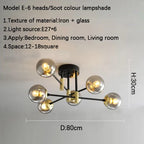 Glass Ball Black Chandelier - Nordic Round Dining Table Ceiling Chandelier