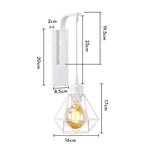 Industrial LED Wall Sconce Iron Bedside Lamp Retro Loft Indoor Lighting