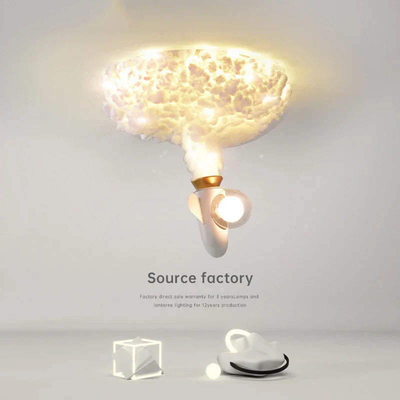 Rocket LED Pendant Light for Kids' Bedroom Study Nursery, Creative Jet Ceiling Chandelier