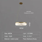 Modern LED Golden Round Chandelier Living Room Luxury Ring Lighting