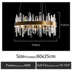 K9 Luxury Pendant Chandelier, LED Indoor Lighting for Kitchen, Living Room, Bedroom