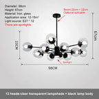 Glass Ball LED Chandelier for Bedroom and Dining Room
