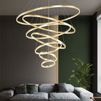 Sophisticated Duplex Living Room Chandelier & LED Circles Lighting Fixtures