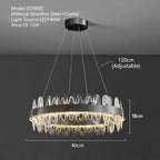 Crystal LED Chandelier: Luxury Living Room Pendant Light with Modern Design