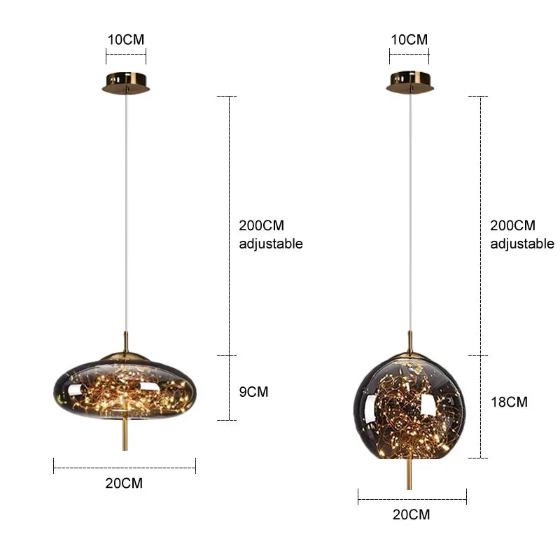 Amber Glass Chandelier: Luxury Lighting for Bedroom, Dining Room, Kitchen, Restaurant & Art Decor