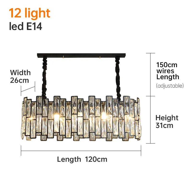 Luxury Crystal Chandeliers by Afralia™: Modern LED Pendant Lights for Living Room & Kitchen Island