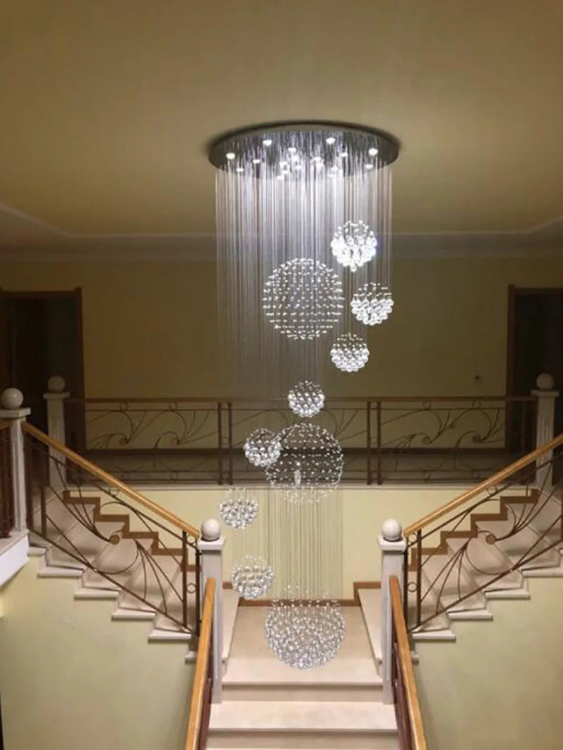 Crystal Ball Chandelier: Modern Design, Large Size, High Quality, Room Decor Lighting