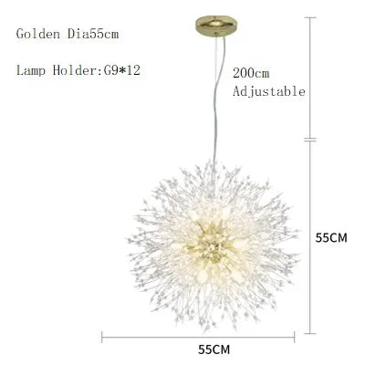 Dandelion Chandelier LED Pendant Lamp for Dining Room Bedroom Shops