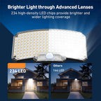 Super Bright Solar Motion Sensor LED Wall Lamp 3 Mode Waterproof Garden Light