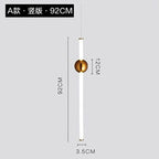 Modern Wand LED Pendant Light for Bedside Living Room, Hotel Hall Decor