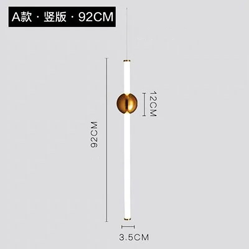 Modern Wand LED Pendant Light for Bedside Living Room, Hotel Hall Decor