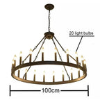 Iron Round LED Pendant Chandelier for Living, Cafe, Restaurant décor