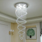 Crystal LED Chandelier for Modern Luxury Staircase, Bedroom, and Hotel Lighting