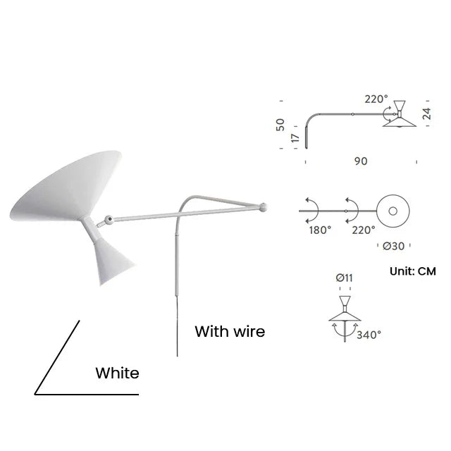 Modern Rotatable LED Wall Lamp for Living Room Bedroom Study Reading