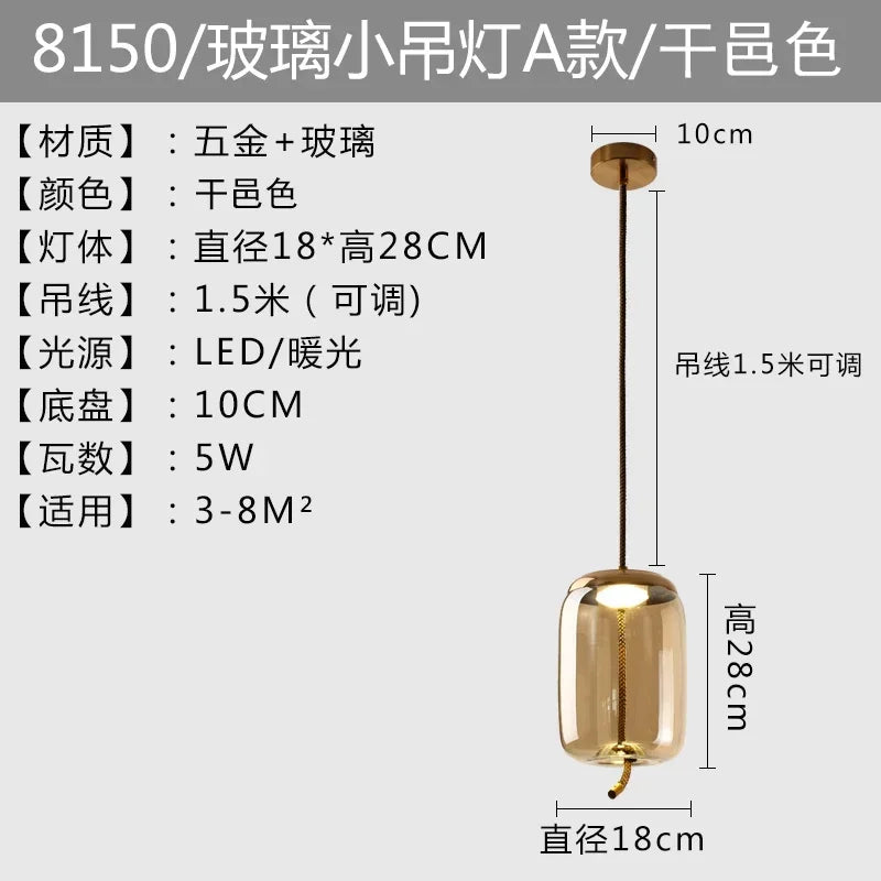 BROKIS Knot Glass Pendant Chandelier Luminaria Deco Bedside Lamp