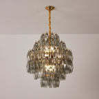 Smoke Gray Prism Round Chandelier