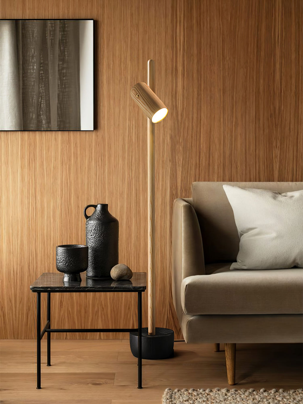 Spotlight Wood Floor Lamp