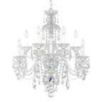 Sterling Chandelier, 12-Light, Polished Silver, Clear Heritage Crystal, 29"W (3601-40H MYJPA)