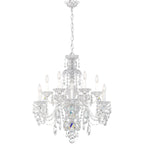Sterling Chandelier, 12-Light, Polished Silver, Clear Heritage Crystal, 29"W (3601-40H MYJPA)