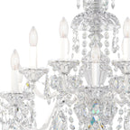 Sterling Chandelier, 12-Light, Polished Silver, Clear Heritage Crystal, 29"W (3601-40H MYJPA)