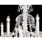 Sterling Chandelier, 12-Light, Polished Silver, Clear Heritage Crystal, 29"W (3601-40H MYJPA)