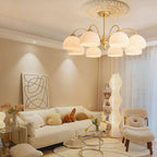 Striped Glass Bowl Chandelier