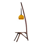 Arc Wood Hanging Floor Lamp