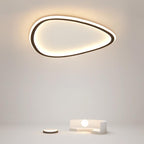 Black Abstract Shaped Industrial Flush Mount Bedroom Ceiling Lights