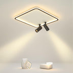 Black Square Industrial Flush Mount Spotlight