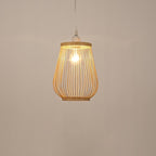 Cage-shaped Rustic Pendant Lighting Natural Bamboo Pendant Lighting Hanging