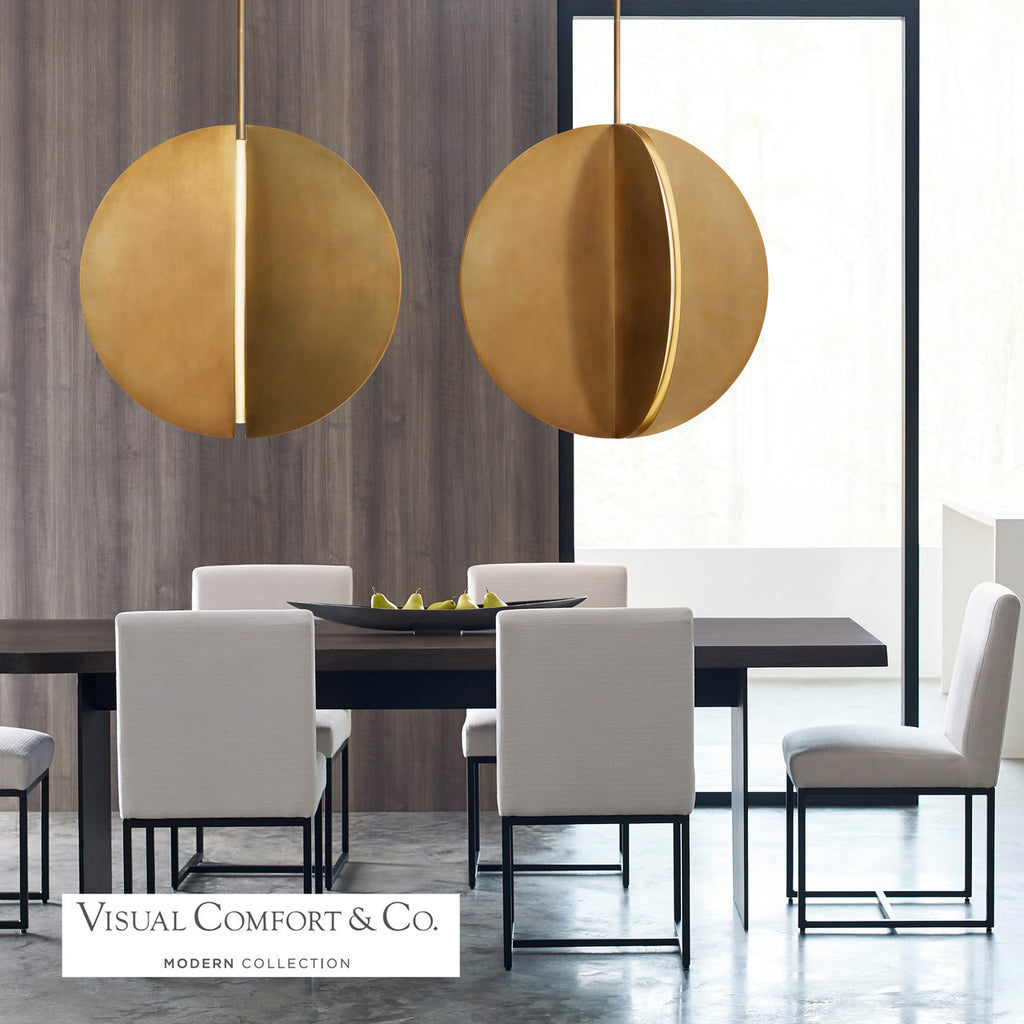 Bau Pendant, 1-Light, Natural Brass, 28"W (700TDBAU28NB-LED930 70PDEVY)