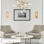 Linger Abstract Chandelier, 12-Light, LED, Natural Brass, Glass, 40.75"W (700LNG12ANB-LED930 70P9E4U)