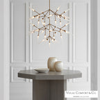 Spur Grande Chandelier, 45-Light, 3-Tier, LED, Aged Brass, Glass, 41.25"W (700SPRGFR-LED927 70E7GVR)