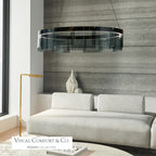 Stratos Chandelier, 1-Light, LED, Black, Transparent Glass, 30.75"W (700STR30KB-LED927 70E7HTX)