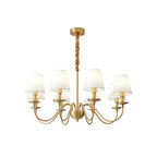 Tapered Fabric Brass Chandelier