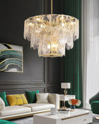 Traditional Classic Metal Glass Chandelier